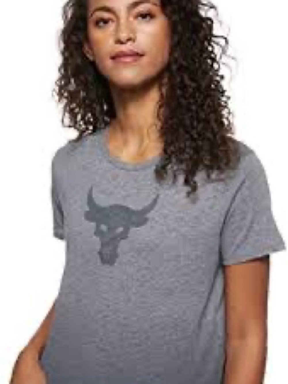 Under Armour Project Rock Heat Gear Women's Gray Short Sleeve Tee